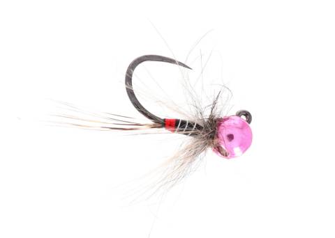 Jiggy Soft Hackle Thread Body Nymph - Black with Metallic Pink Bead